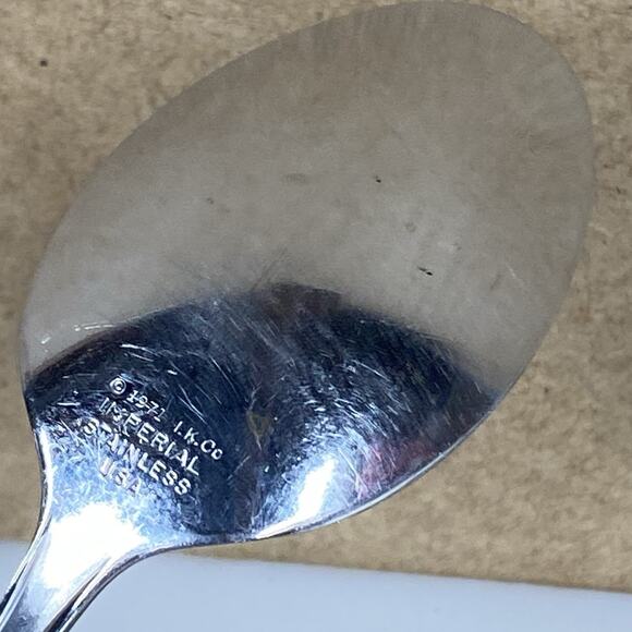 Vtg Imperial Stainless Flatware Spoons 1971 Avocado Green Mcm USA 8 Pc - Picture 9 of 9